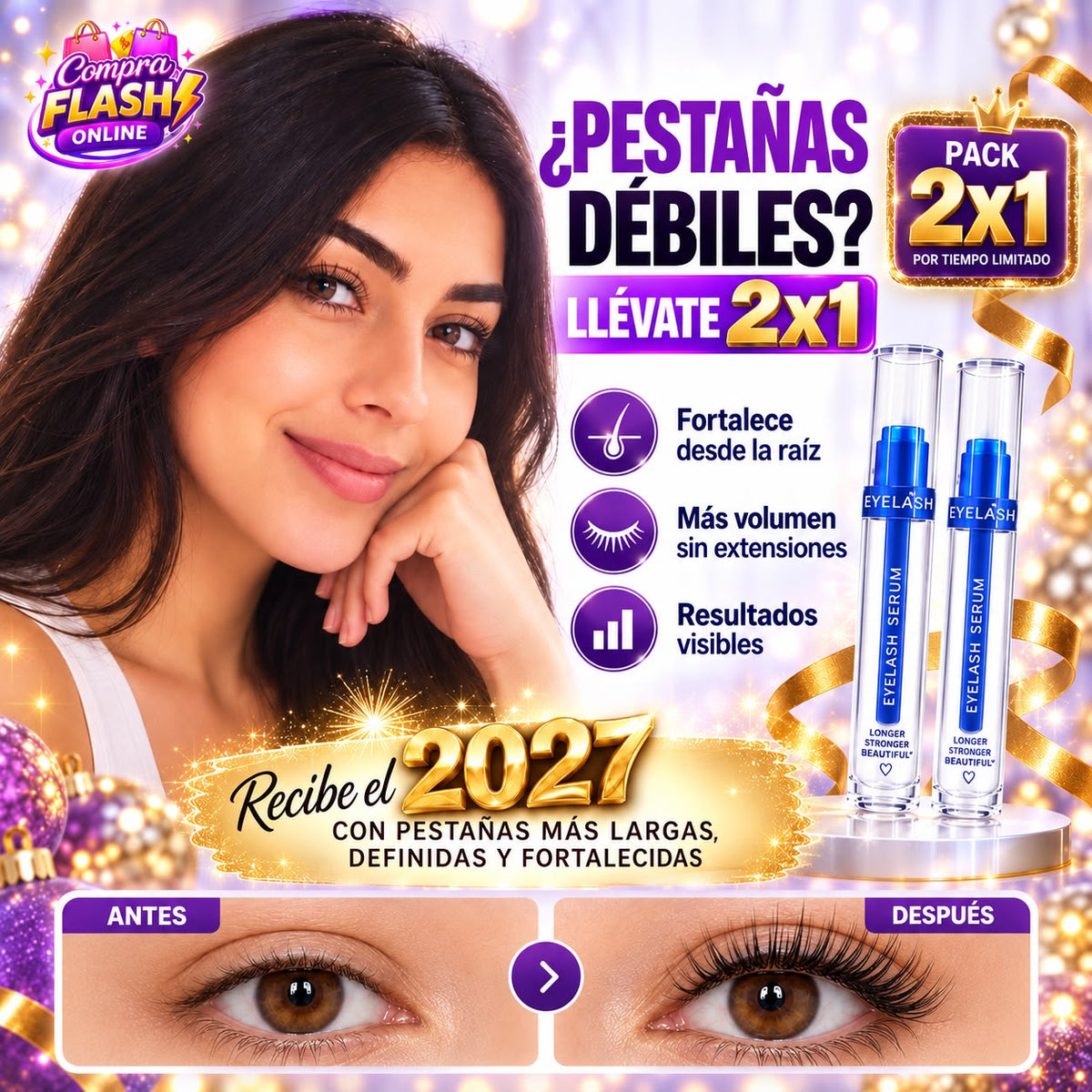 ¿PESTAÑAS DÉBILES? LLÉVATE 2X1 Y VUELEVE A AMAR TU MIRADA