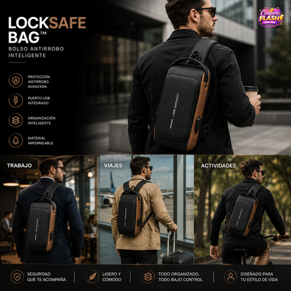 MOCHILA ANTIROBOS DE SEGURIDAD LOCKSAFE BAG™ + LENTES HD VISION GRATIS ⭐️⭐️⭐️⭐️⭐️