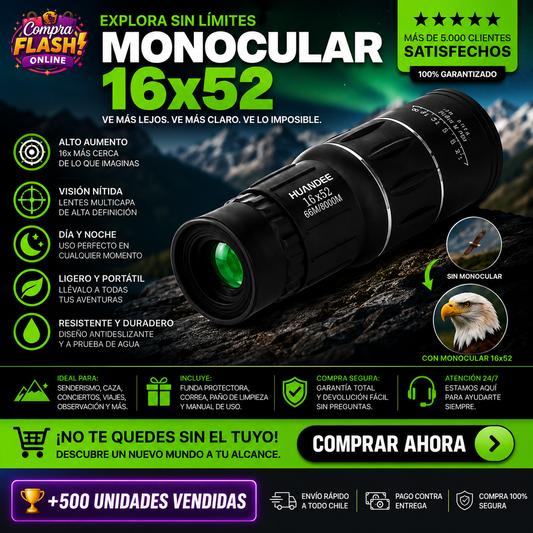 🔭 Monocular HD de Largo Alcance – Ve Más Lejos con Máxima Nitidez