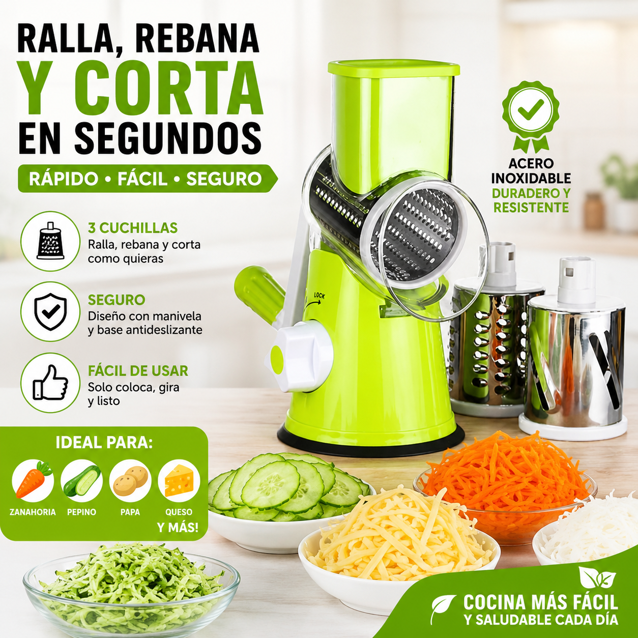 Rallador y cortador de verduras