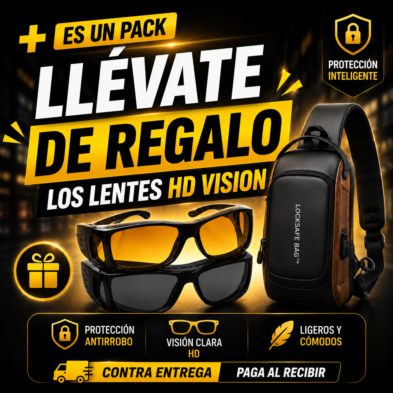 LENTES HD VISION ANTIREFLEJOS PROTECCION UV 2 PARES ⭐️⭐️⭐️⭐️⭐️
