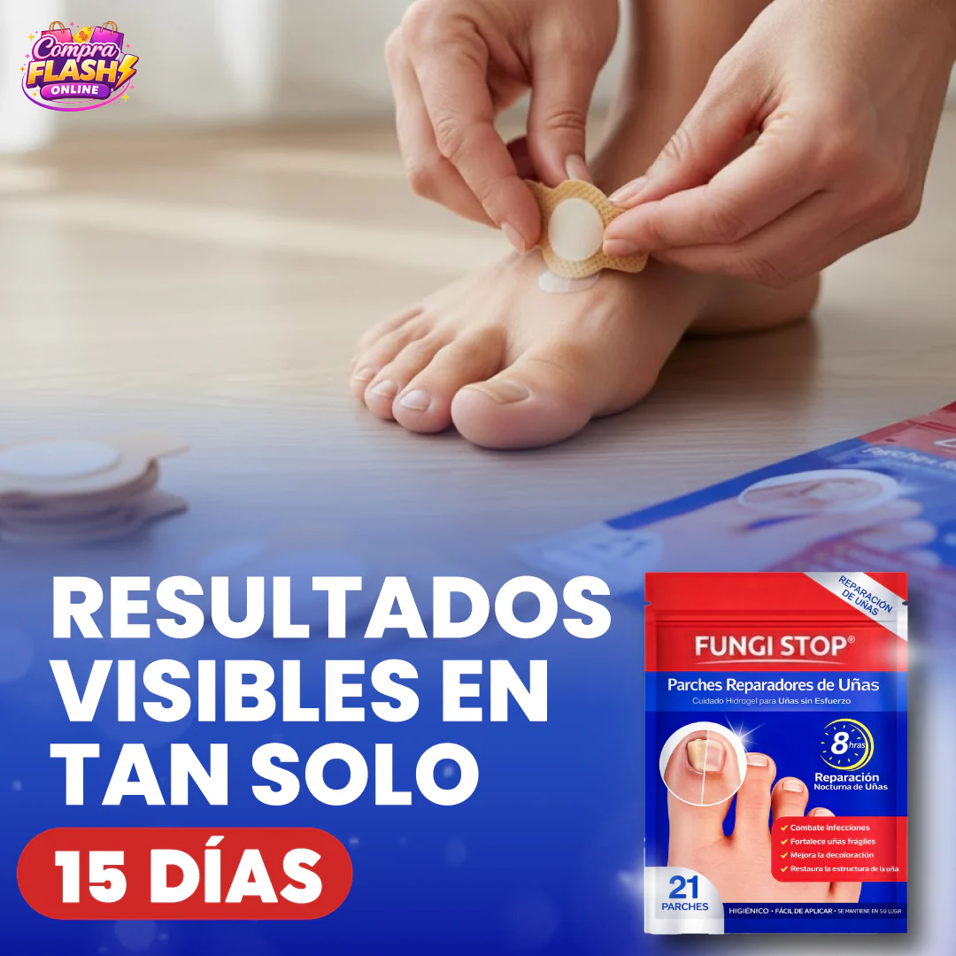 🔥 PACK 2x1 – SEGUNDA UNIDAD Y ENVÍO GRATIS 🦶PARCHES ANTIHONGOS PARA UÑAS DE PIES FUNGISTOP™ ⭐️⭐️⭐️⭐️⭐️