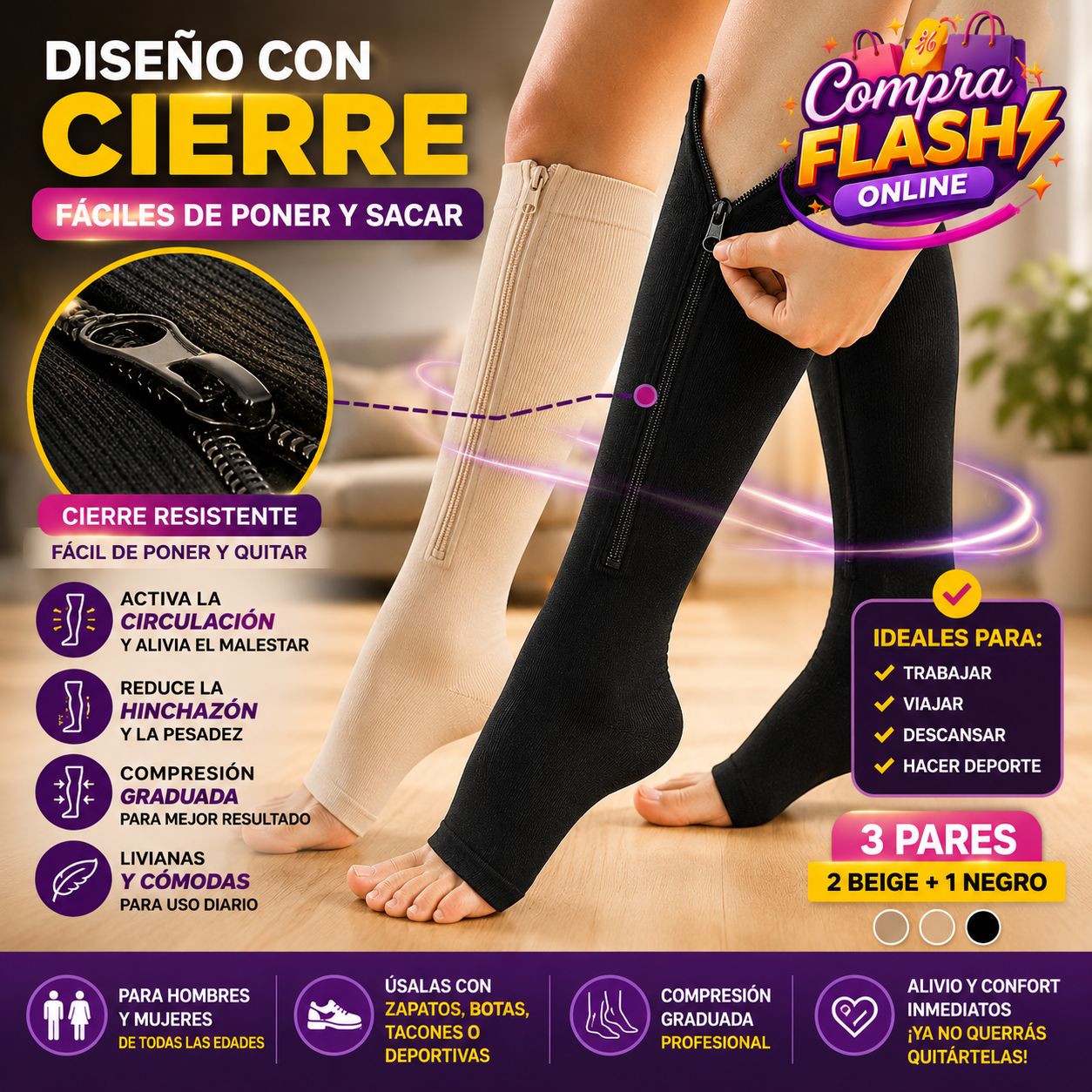 Vital Socks Medias de Compresión L - XL