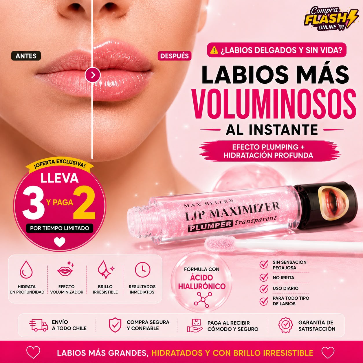 ¿SUEÑAS CON UNOS LABIOS MÁS GRANDES, JUGOSOS Y CON UN BRILLO IRRESISTIBLE?