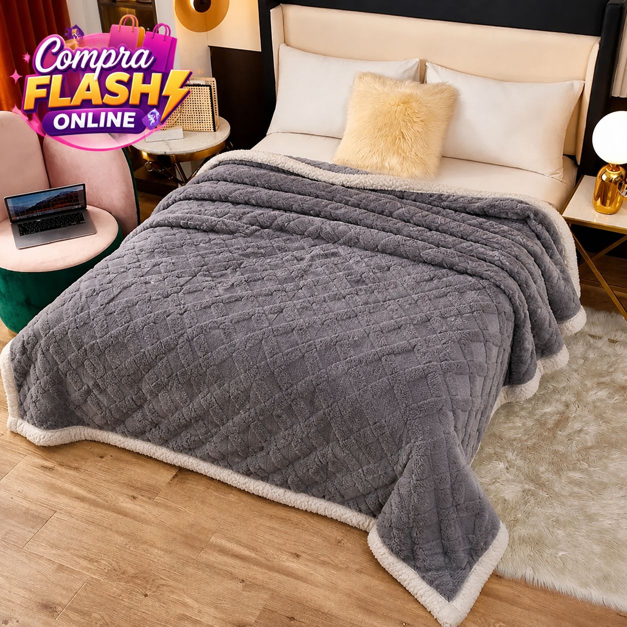 FRAZADA POLAR TERMICA CON CHIPORRO 2 PLAZAS PREMIUM POLARPLUSH™ ⭐️⭐️⭐️⭐️⭐️