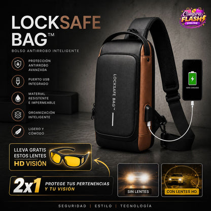 MOCHILA ANTIROBOS DE SEGURIDAD LOCKSAFE BAG™ + LENTES HD VISION GRATIS ⭐️⭐️⭐️⭐️⭐️