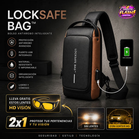 MOCHILA ANTIROBOS DE SEGURIDAD LOCKSAFE BAG™ + LENTES HD VISION GRATIS ⭐️⭐️⭐️⭐️⭐️