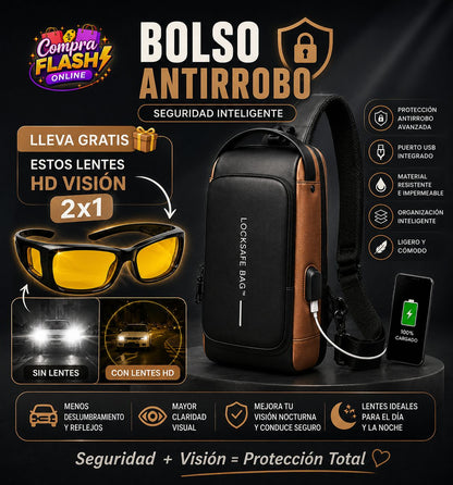 MOCHILA ANTIROBOS DE SEGURIDAD LOCKSAFE BAG™ + LENTES HD VISION GRATIS ⭐️⭐️⭐️⭐️⭐️