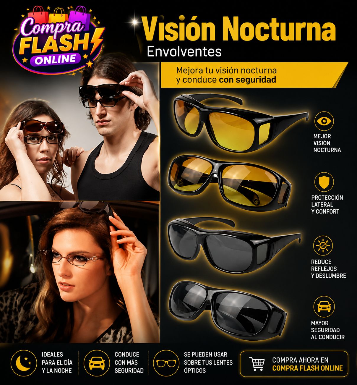 LENTES HD VISION ANTIREFLEJOS PROTECCION UV 2 PARES ⭐️⭐️⭐️⭐️⭐️