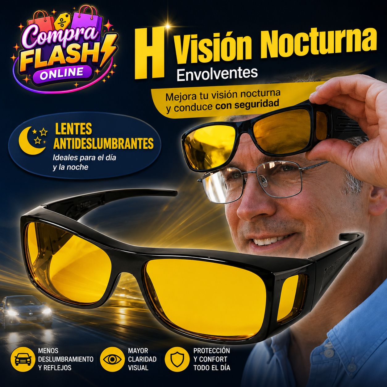 LENTES HD VISION ANTIREFLEJOS PROTECCION UV 2 PARES ⭐️⭐️⭐️⭐️⭐️