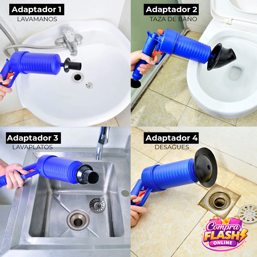 SOPAPO DESTAPADOR DE AIRE A PRESIÓN TURBOFLUSH™ ⭐️⭐️⭐️⭐️⭐️